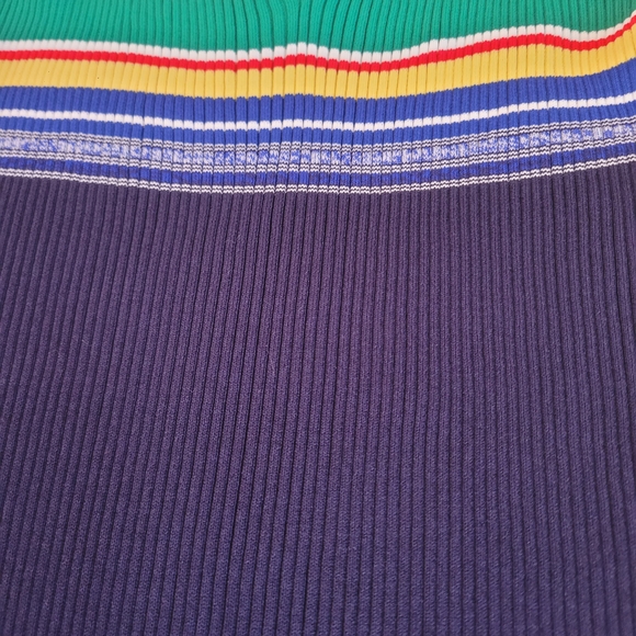 NWT XL STAUD Multicolor Striped Rib Knit Midi Dress - Picture 8 of 14